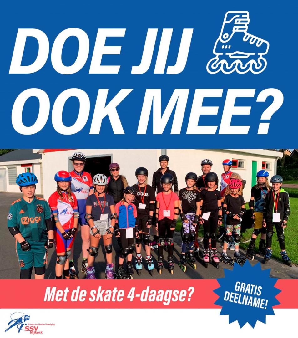 Doe jij ook mee met de skate 4-daagse van 8 t/m 11 mei?
